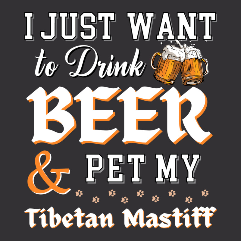 I Just Want To Drink Beer And Pet My Tibetan Mastiff Yellow Vintage Short by tiffeosongoc | Artistshot