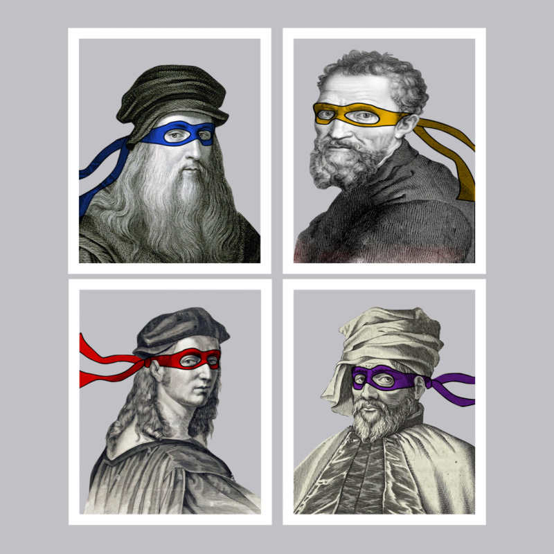 Ninja Artists Leonardo Donatello Raphael Michelangelo Parody Renaissan Pocket T-Shirt by bazazkwstas | Artistshot