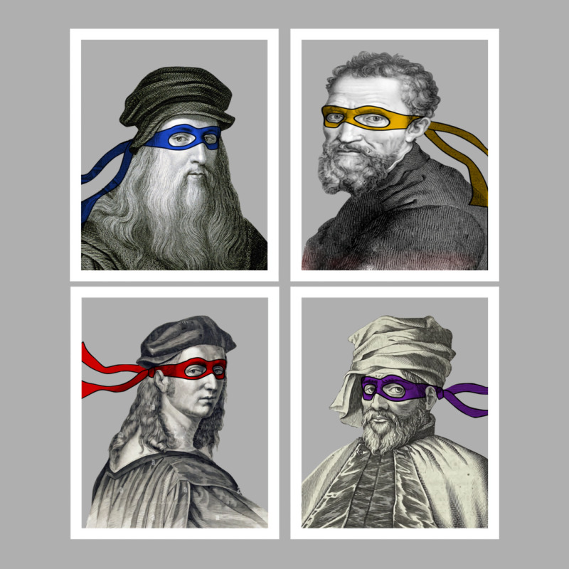 Ninja Artists Leonardo Donatello Raphael Michelangelo Parody Renaissan Exclusive T-shirt by bazazkwstas | Artistshot