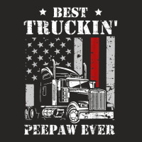 Best Truckin' Peepaw Ever Flag T Shirt Father's Day T Shirt Ladies Fitted T-shirt | Artistshot