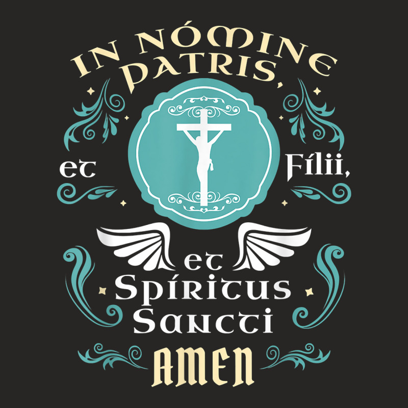 In Nomine Patris Et Filii Tradtional Latin Mass Catholic T Shirt Ladies Fitted T-Shirt by genousuv | Artistshot