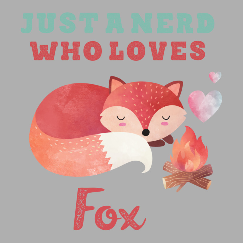 Just A Nerd Who Loves Fox Cute Lettering With Orange Fox Ladies Fitted T-Shirt by dagmanpargak | Artistshot