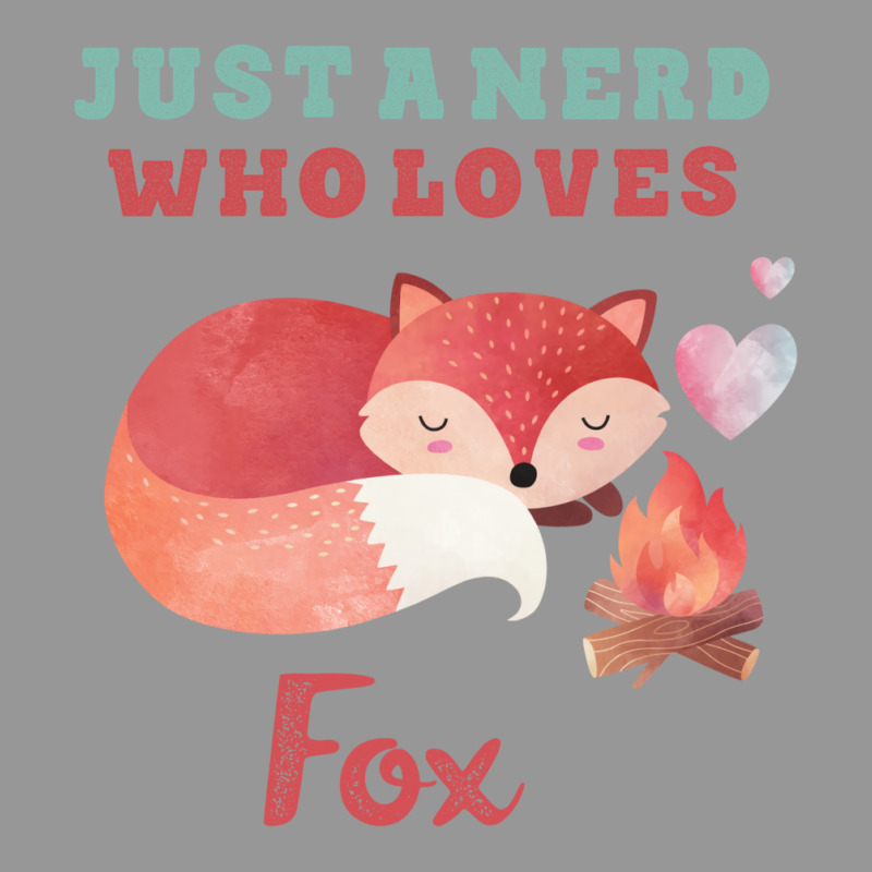 Just A Nerd Who Loves Fox Cute Lettering With Orange Fox Women's V-Neck T-Shirt by dagmanpargak | Artistshot