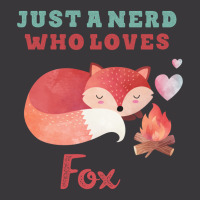 Just A Nerd Who Loves Fox Cute Lettering With Orange Fox Ladies Curvy T-shirt | Artistshot