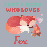 Just A Nerd Who Loves Fox Cute Lettering With Orange Fox Tank Dress | Artistshot