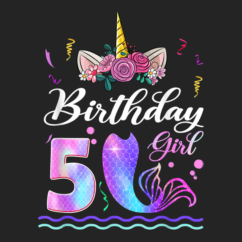 5th Birthday Girl Unicorn Mermaid Tail 5 Years Old Mermicorn T Shirt 3/4 Sleeve Shirt | Artistshot