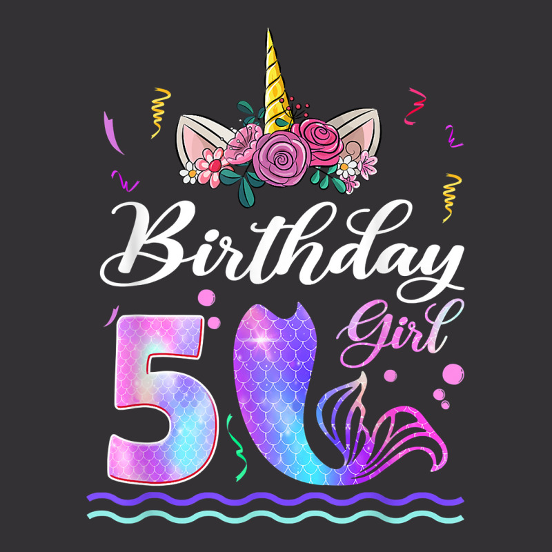 5th Birthday Girl Unicorn Mermaid Tail 5 Years Old Mermicorn T Shirt Vintage Hoodie And Short Set | Artistshot