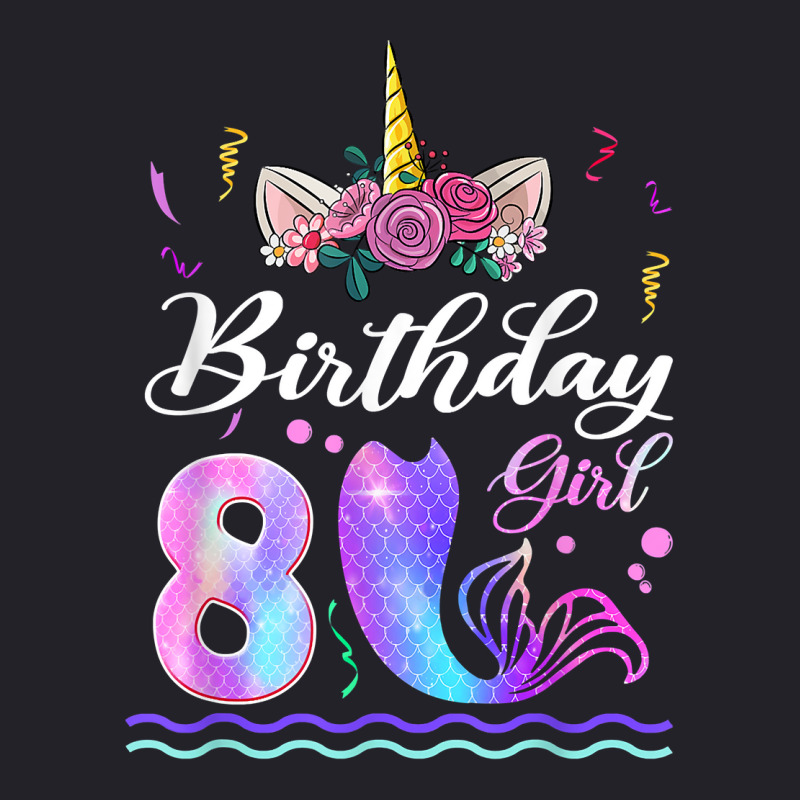 8th Birthday Girl Unicorn Mermaid Tail 8 Years Old Mermicorn T Shirt Unisex Sherpa-lined Denim Jacket | Artistshot