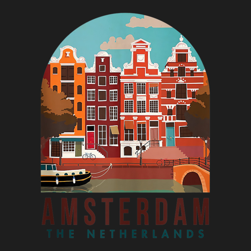 Amsterdam The Netherlands Travel Poster Amsterdam Traveling Tank Top Classic T-shirt by wafaha | Artistshot