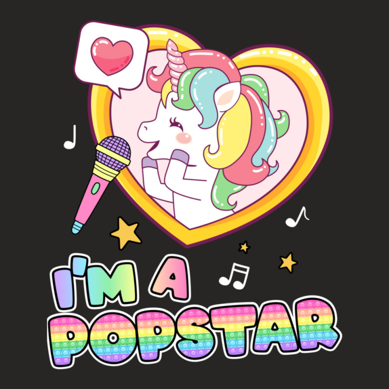 I'm A Popstar Happy Singing Unicorn Popstar Ladies Fitted T-Shirt by RickEWatson | Artistshot