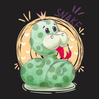 Cute Snake King With Flying Hearts Cartoon T-shirt | Artistshot