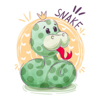 Cute Snake King With Flying Hearts Cartoon Sticker | Artistshot