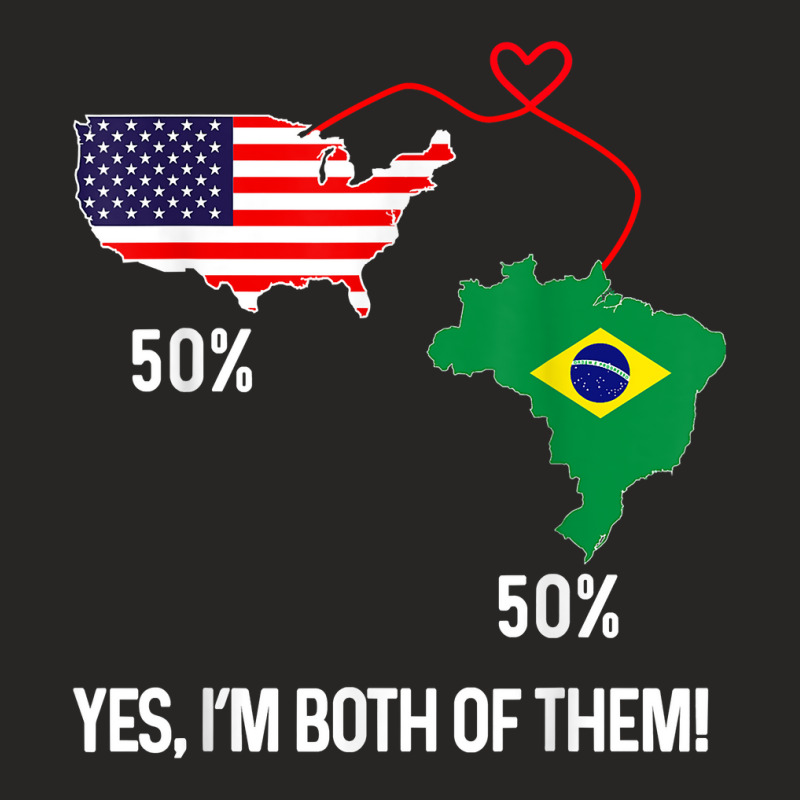 Half Brazilian Half American Flag Combined Map Brasileiro T Shirt Ladies Fitted T-Shirt by berkenby | Artistshot