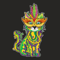 Cute Cat Mardi Festival Parade Beads 2023 Mardi Gras T Shirt Ladies Fitted T-shirt | Artistshot