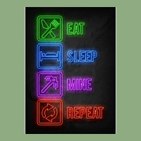 Eat Sleep Mine Repeat Blue Graphic T-shirt | Artistshot