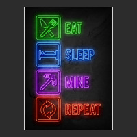 Eat Sleep Mine Repeat Blue Exclusive T-shirt | Artistshot