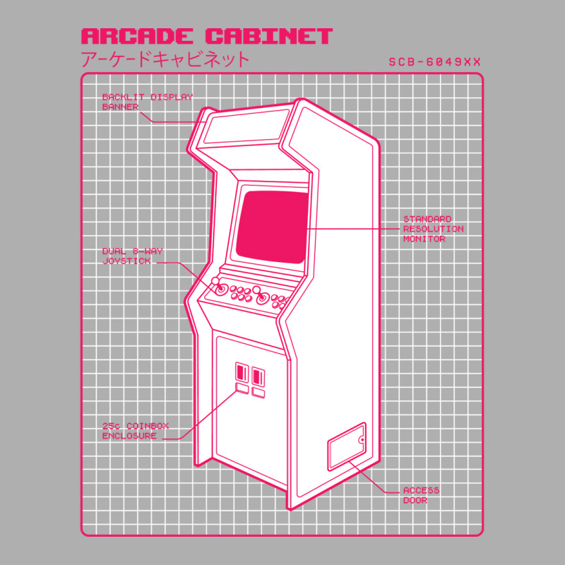 Retro Video Game Arcade Cabinet Diagram Aesthetic Ladies Fitted T-Shirt by asaquegaikad | Artistshot