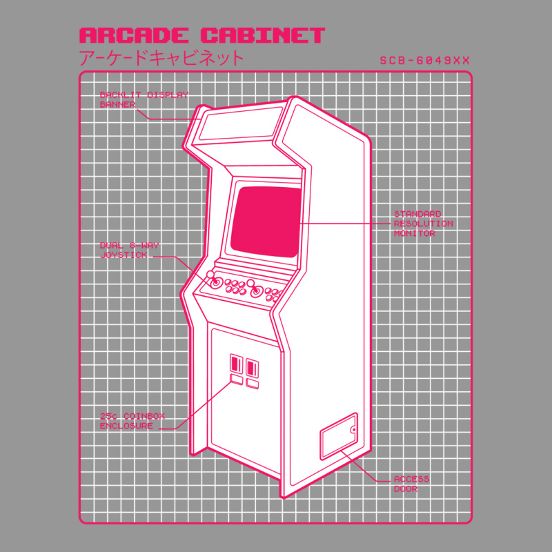 Retro Video Game Arcade Cabinet Diagram Aesthetic Women's V-Neck T-Shirt by asaquegaikad | Artistshot