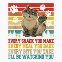 Funny Snack Meal And Bite I'll Be Watching You Siberian Cat T Shirt T-shirt | Artistshot