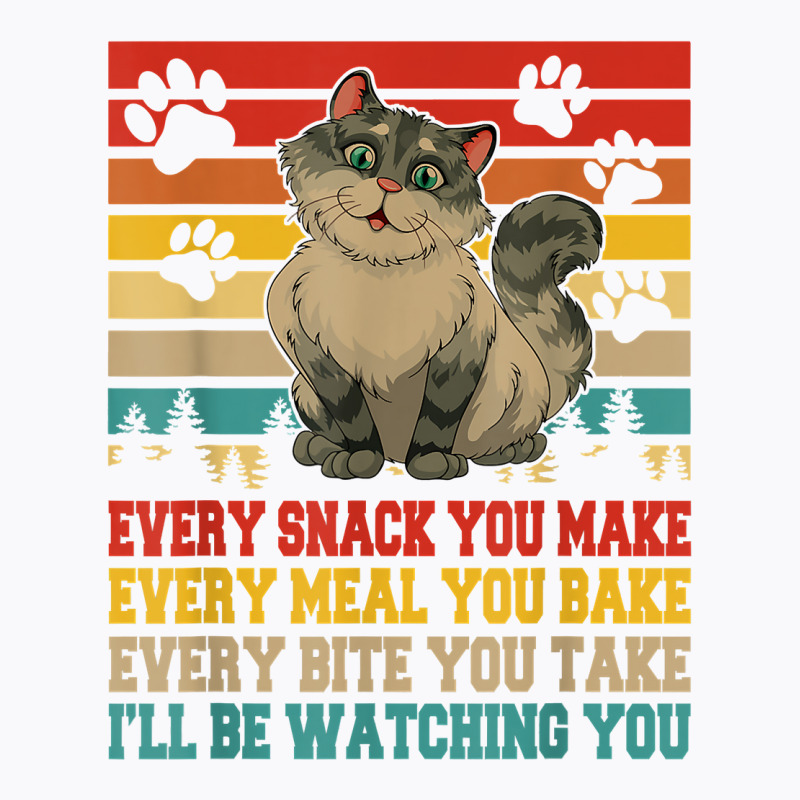 Funny Snack Meal And Bite I'll Be Watching You Siberian Cat T Shirt T-Shirt by thunmzien | Artistshot