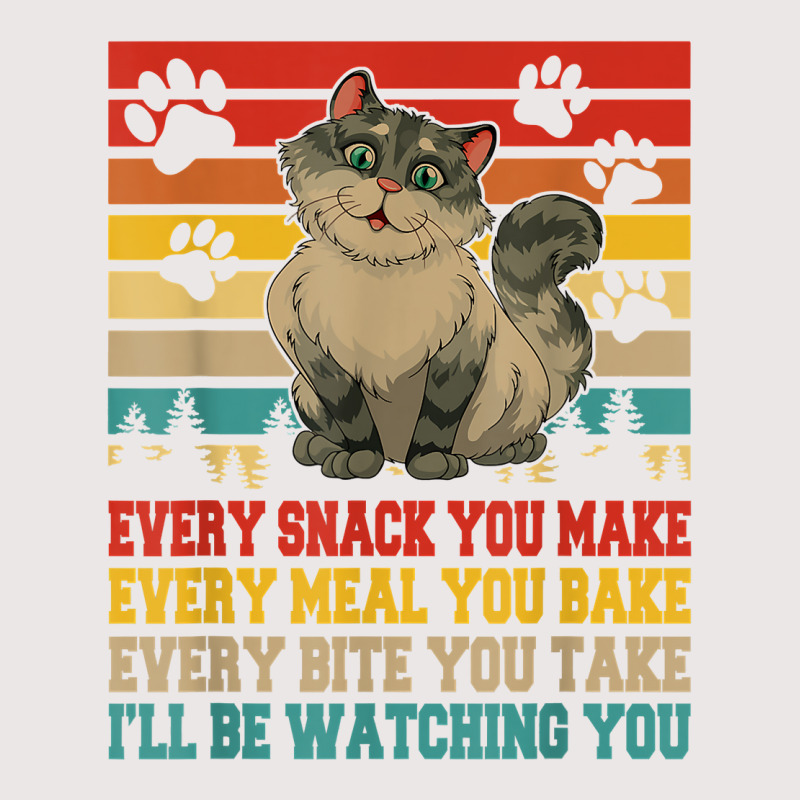 Funny Snack Meal And Bite I'll Be Watching You Siberian Cat T Shirt Pocket T-Shirt by thunmzien | Artistshot