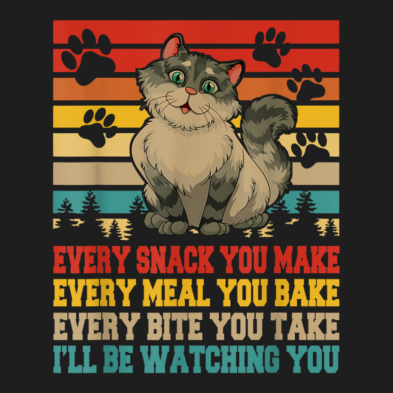 Funny Snack Meal And Bite I'll Be Watching You Siberian Cat T Shirt Classic T-shirt by thunmzien | Artistshot