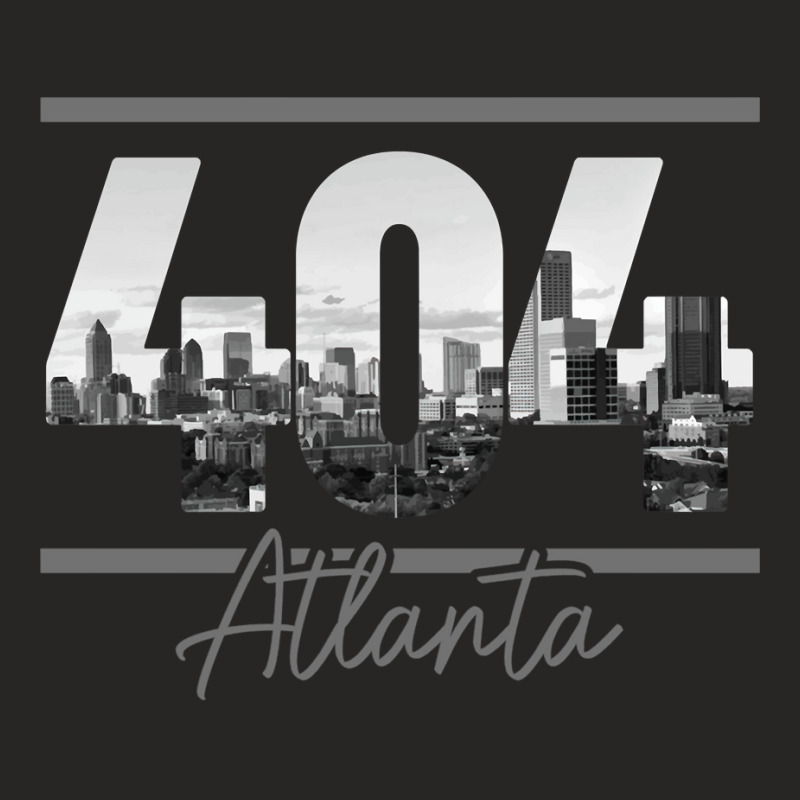 Atlanta 404 Area Code Skyline Atl Georgia Vintage Pullover Hoodie Ladies Fitted T-Shirt by omano | Artistshot