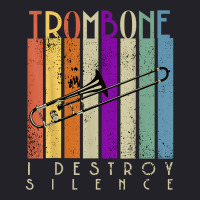 I Destroy Silence Funny Trombone Player Music Lover Saying T Shirt Unisex Sherpa-lined Denim Jacket | Artistshot