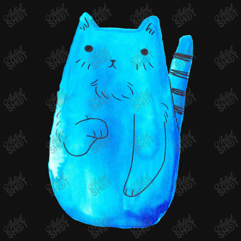 Striped Tail Blue Watercolor Cat Mousepad | Artistshot