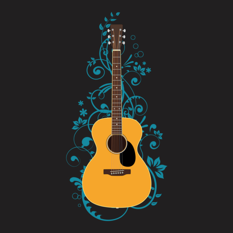 Natural Concert Acoustic Guitar Flowering Vines 1 T-shirt | Artistshot