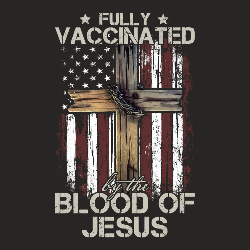 Christian Usa Flag Fully Vaccinated By The Blood Of Jesus Long Sleeve Ladies Fitted T-Shirt by omano | Artistshot