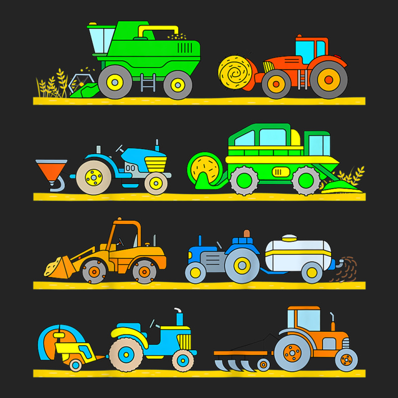 Kids Combine Harvester Farm Vehicles Tractor Boys 3/4 Sleeve Shirt by RachelRenePeckham | Artistshot