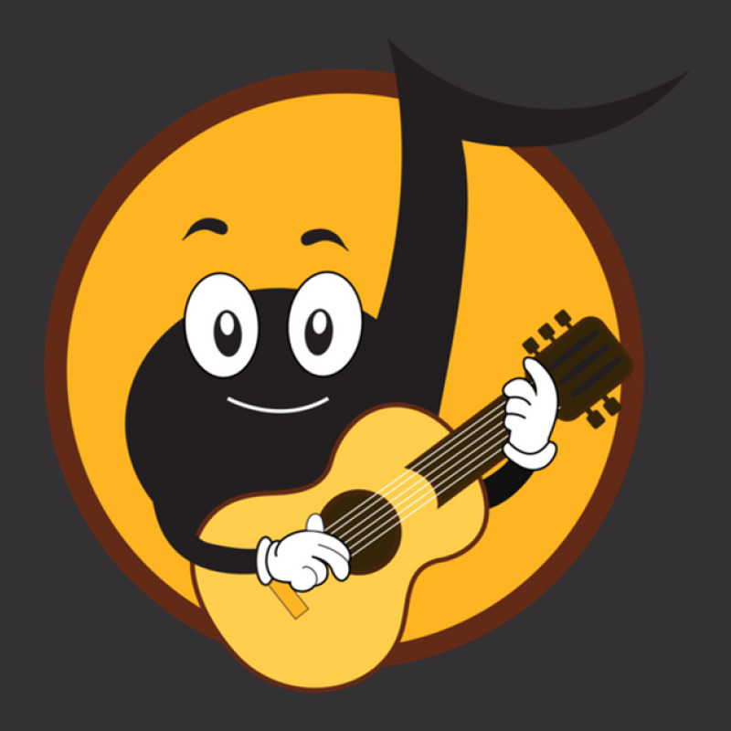 Funny Guitar Player Cartoon Character Musical Note Playing Classical G Vintage Hoodie by HakimMohamed | Artistshot