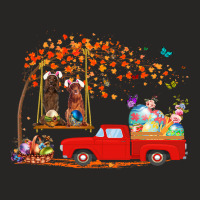 Irish Setter Wearing Bunny Ear Red Truck With Eggs Ladies Fitted T-shirt | Artistshot