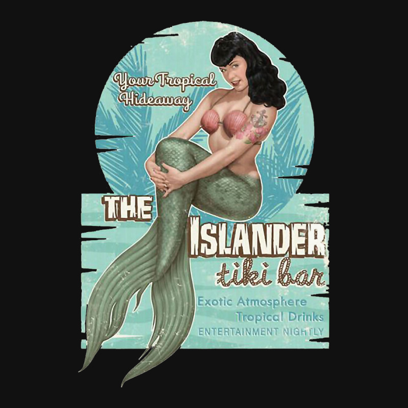 The Islander Tiki Bar Bettie Page Mermaid Graphic T-shirt by SusanneRestemayer | Artistshot