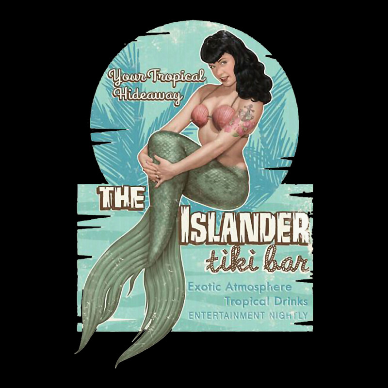 The Islander Tiki Bar Bettie Page Mermaid Pocket T-Shirt by SusanneRestemayer | Artistshot