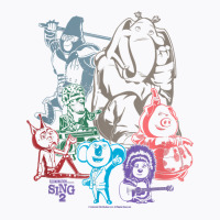 Sing 2 Neon Character Group Poster T Shirt T-shirt | Artistshot