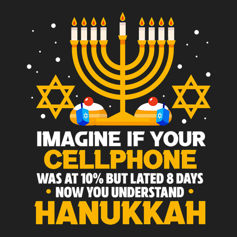 Hanukkah Jewish Funny Imagine If Your Cellphone Was At 10 Ladies Polo Shirt by DonnaSchennum1234 | Artistshot