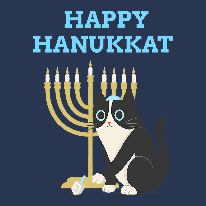 Happy Hanukkat Hanukkah Jewish Cat Kitty Lover Menorah Men Denim Jacket | Artistshot