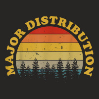 Major Distribution Distressed Sunset Minimalist Typography T Shirt Ladies Fitted T-shirt | Artistshot