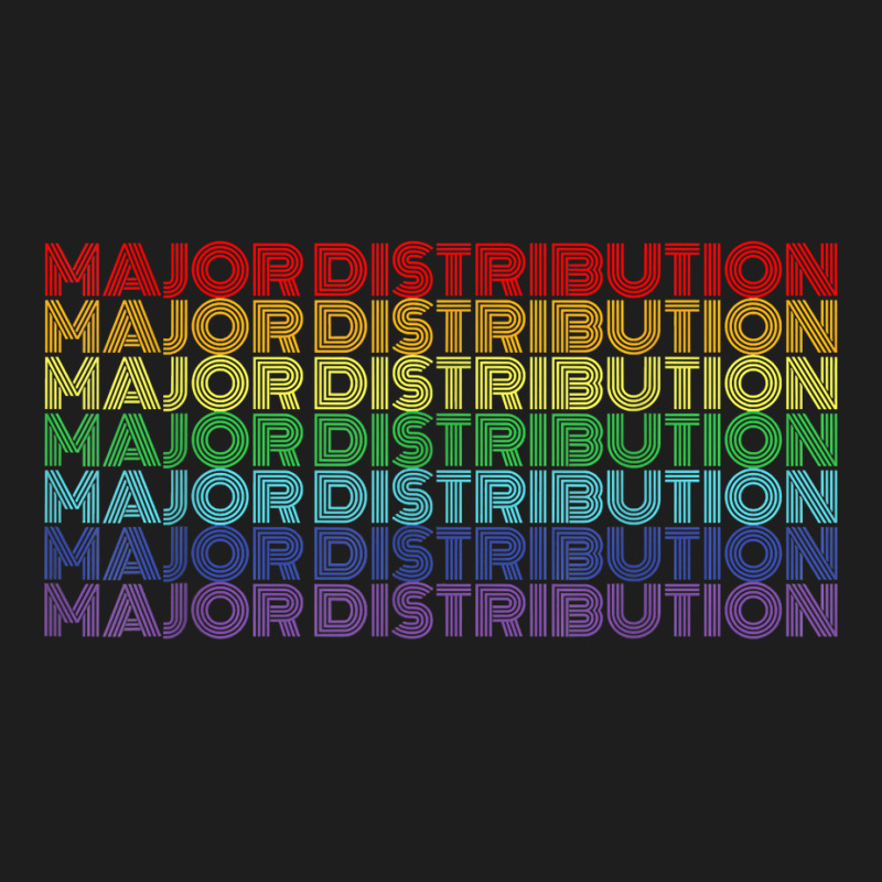 Major Distribution Retro Rainbow Minimalist Typography T Shirt Classic T-shirt by shanesxk | Artistshot