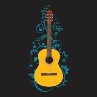 Classical Acoustic Guitar Flowering Vines T-shirt | Artistshot