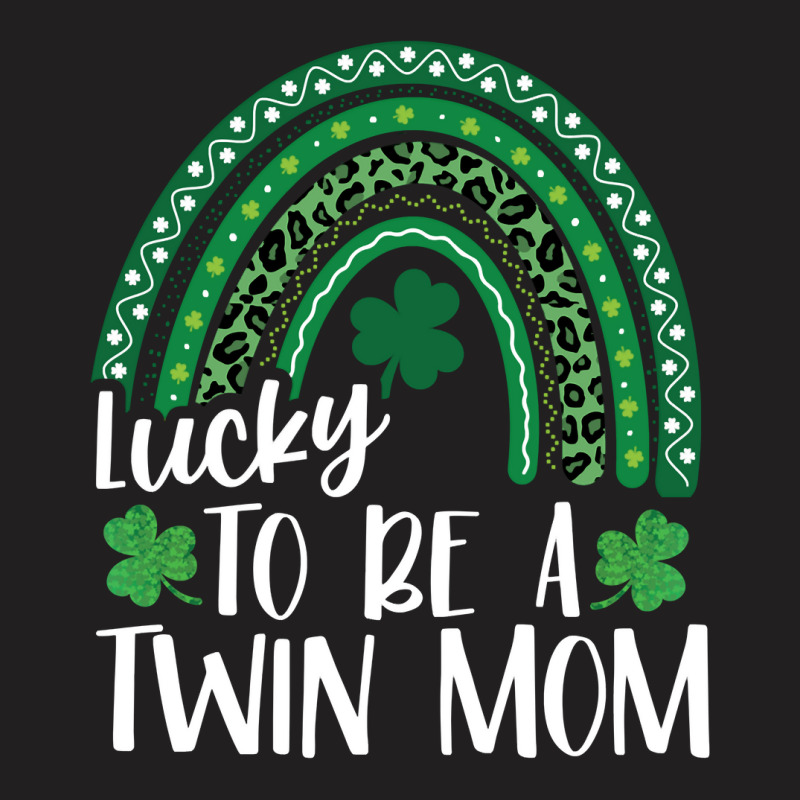 Lucky To Be A Twin Mom St Patrick's Day Leopard Rainbow Long Sleeve T T-shirt | Artistshot