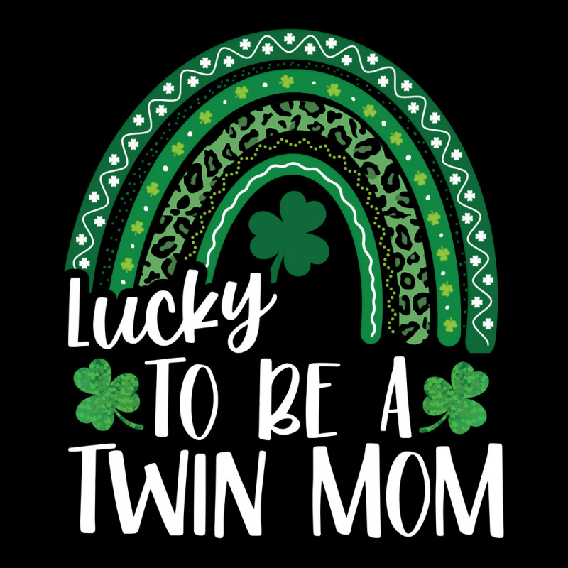 Lucky To Be A Twin Mom St Patrick's Day Leopard Rainbow Long Sleeve T Pocket T-shirt | Artistshot