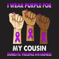 Silence Hand I Wear Purple For My Cousin Domestic Violence T Shirt T-shirt | Artistshot