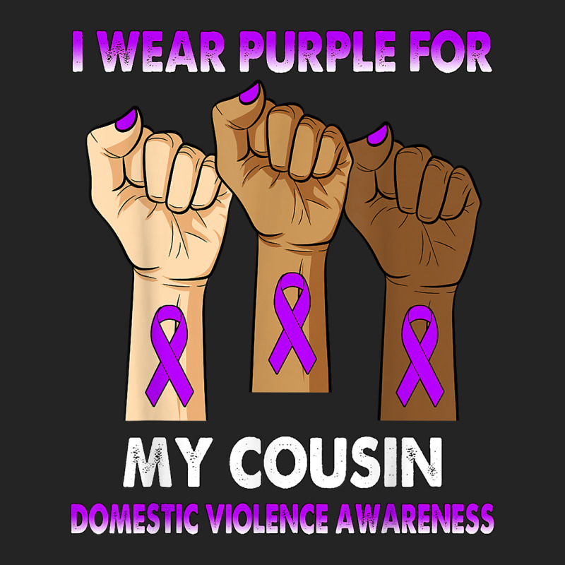 Silence Hand I Wear Purple For My Cousin Domestic Violence T Shirt 3/4 Sleeve Shirt by casimircorjki0 | Artistshot