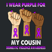 Silence Hand I Wear Purple For My Cousin Domestic Violence T Shirt Crewneck Sweatshirt | Artistshot