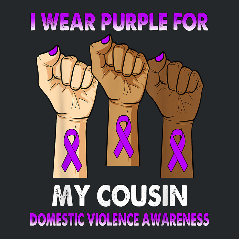 Silence Hand I Wear Purple For My Cousin Domestic Violence T Shirt Crewneck Sweatshirt by casimircorjki0 | Artistshot