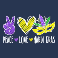 Peace Love Mardi Gras New Orleans Louisiana Parade T Shirt Ladies Denim Jacket | Artistshot