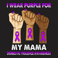 Silence Hand I Wear Purple For My Mama Domestic Violence T Shirt T-shirt | Artistshot